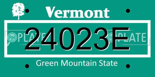 24023E Vermont License Plate