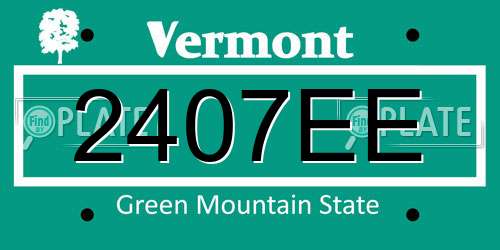 2407EE Vermont License Plate