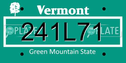 241L71 Vermont License Plate