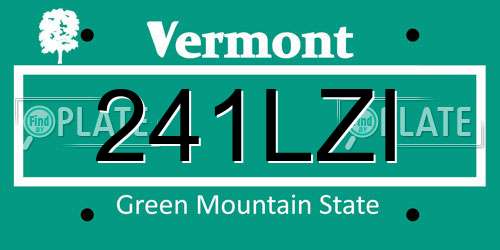 241LZI Vermont License Plate