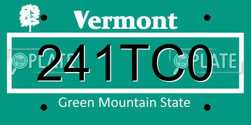 241TC0 Vermont License Plate