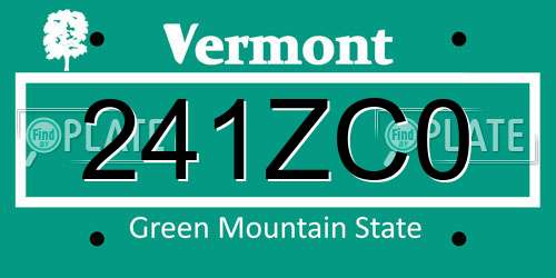 241ZC0 Vermont License Plate
