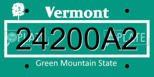 24200A2 Vermont License Plate