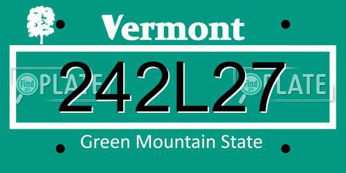 242L27 Vermont License Plate