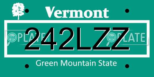 242LZZ Vermont License Plate