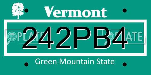 242PB4 Vermont License Plate