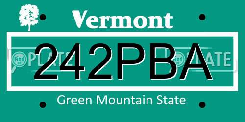 242PBA Vermont License Plate