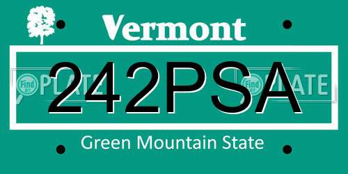 242PSA Vermont License Plate