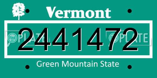 2441472 Vermont License Plate