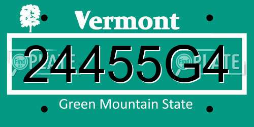 24455G4 Vermont License Plate