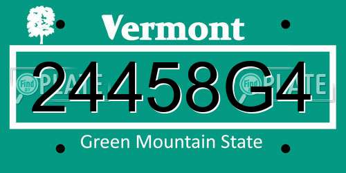 24458G4 Vermont License Plate