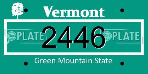 2446 Vermont License Plate