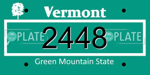 2448 Vermont License Plate