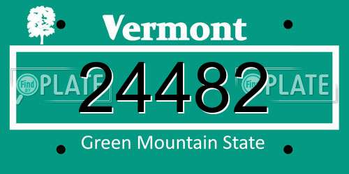 24482 Vermont License Plate