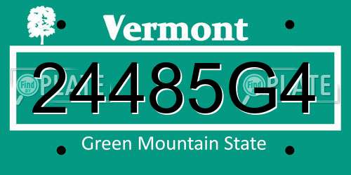 24485G4 Vermont License Plate