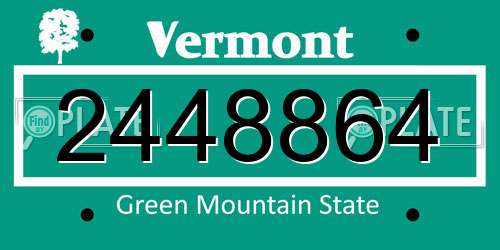 2448864 Vermont License Plate
