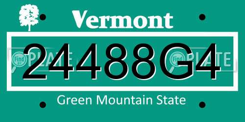 24488G4 Vermont License Plate