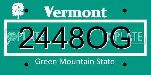 2448OG Vermont License Plate