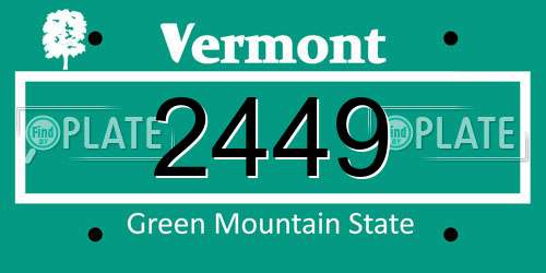 2449 Vermont License Plate