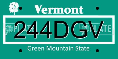 244DGV Vermont License Plate