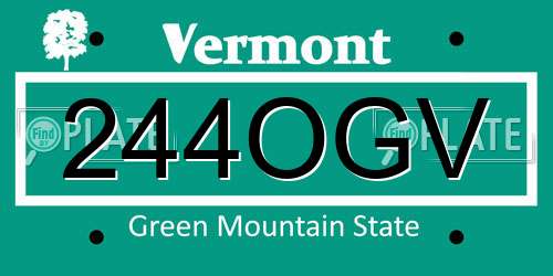 244OGV Vermont License Plate