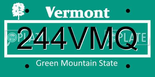 244VMQ Vermont License Plate