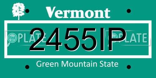 2455IP Vermont License Plate