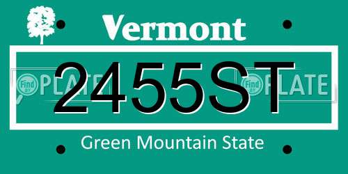 2455ST Vermont License Plate