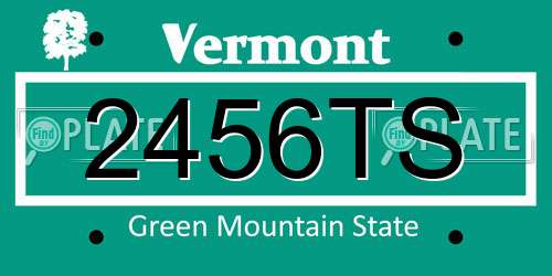 2456TS Vermont License Plate