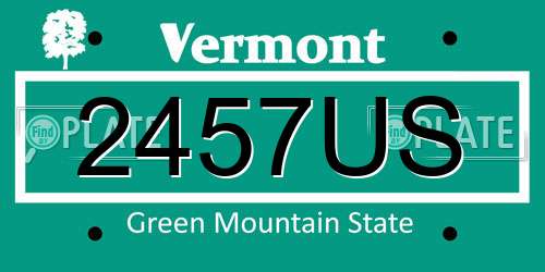 2457US Vermont License Plate