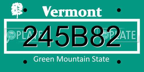 245B82 Vermont License Plate