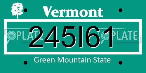 245I61 Vermont License Plate