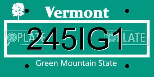 245IG1 Vermont License Plate