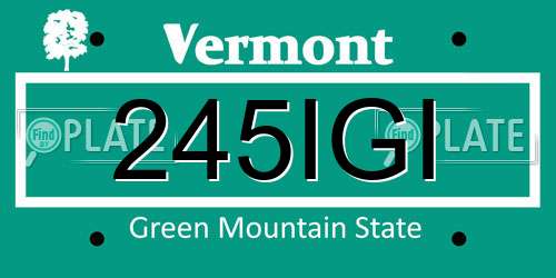 245IGI Vermont License Plate