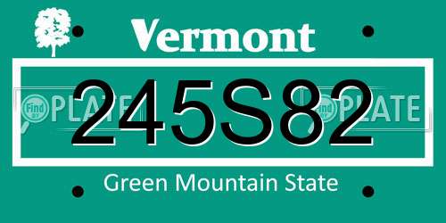 245S82 Vermont License Plate
