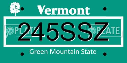 245SSZ Vermont License Plate
