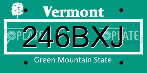 246BXJ Vermont License Plate