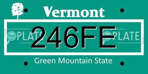 246FE Vermont License Plate