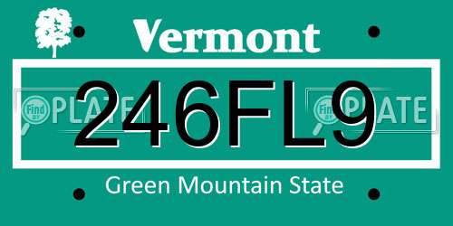 246FL9 Vermont License Plate