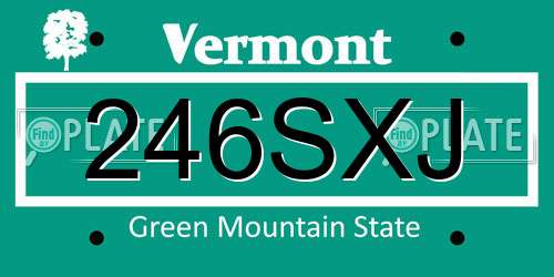 246SXJ Vermont License Plate