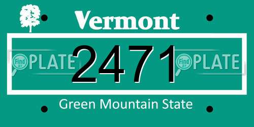 2471 Vermont License Plate