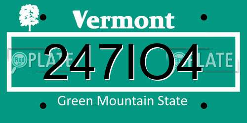 247IO4 Vermont License Plate