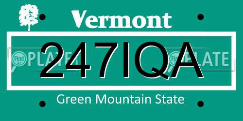 247IQA Vermont License Plate