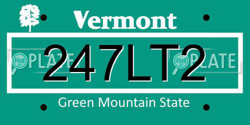 247LT2 Vermont License Plate