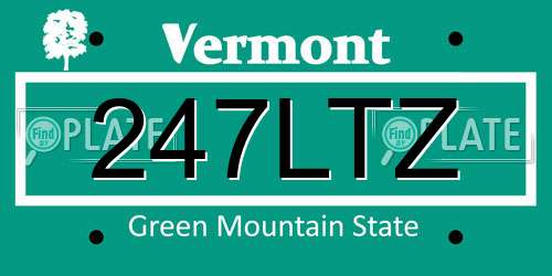 247LTZ Vermont License Plate