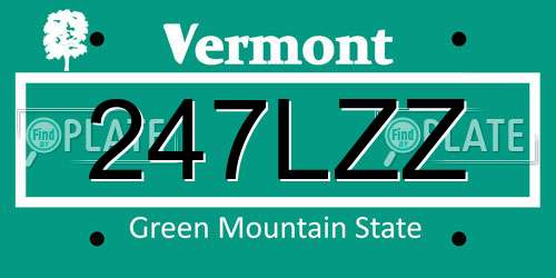 247LZZ Vermont License Plate
