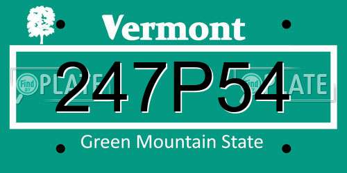 247P54 Vermont License Plate