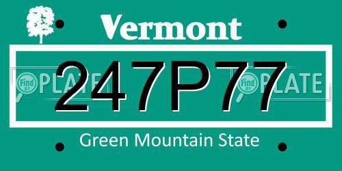247P77 Vermont License Plate