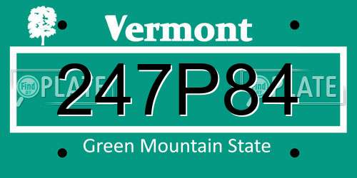 247P84 Vermont License Plate