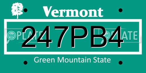 247PB4 Vermont License Plate